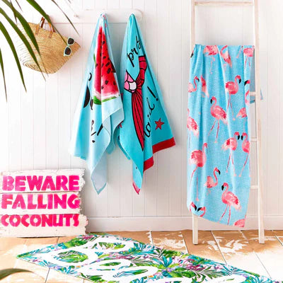 Flamingo Beach Towel by Catherine Lansfield