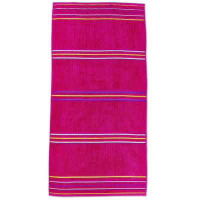 Rainbow Pairs Beach Towels Pink & Orange by Catherine Lansfield