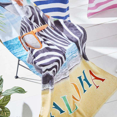 Aloha Zebra Beach Towel by Catherine Lansfield