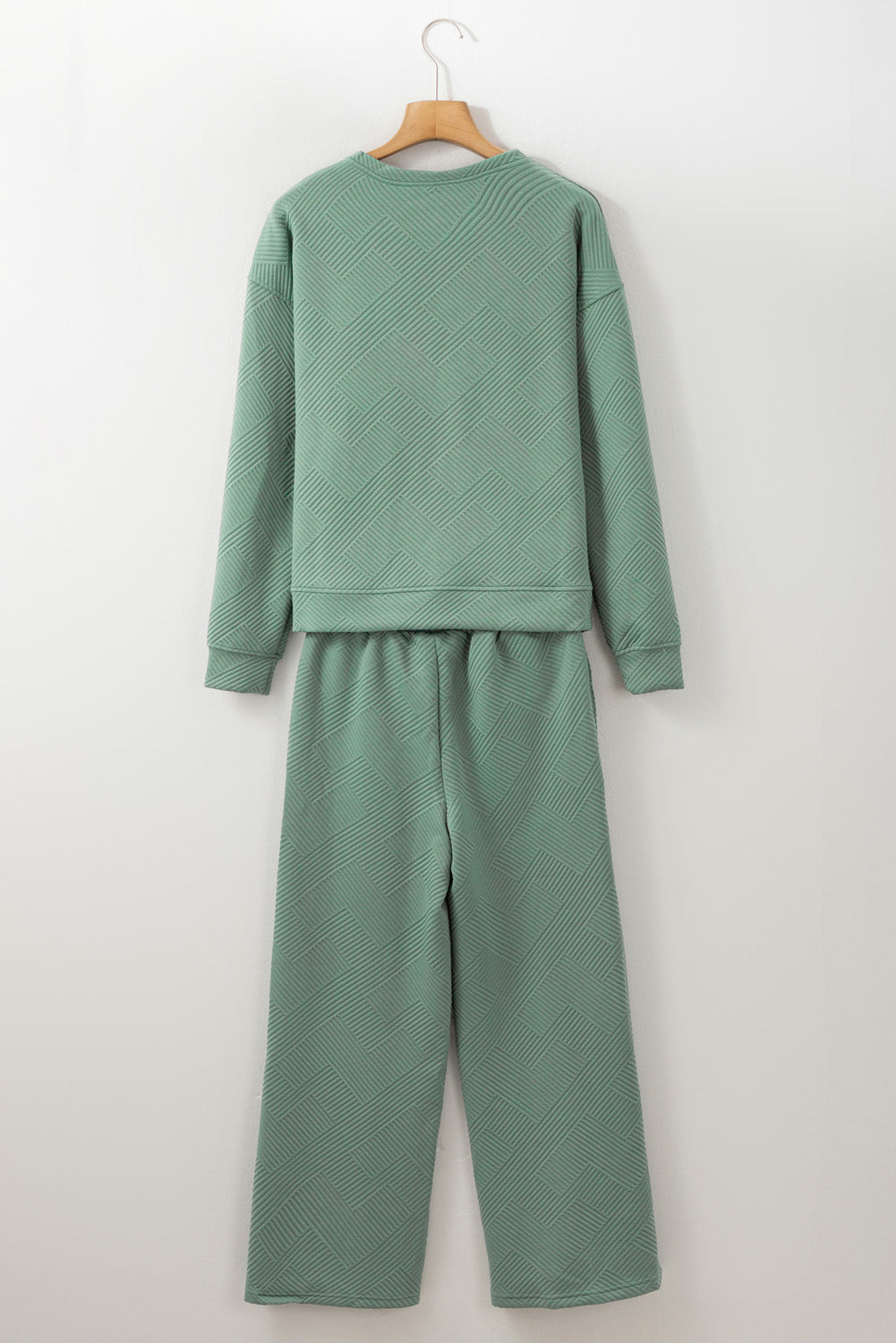 Textured Loose Slouchy Long Sleeve Top and Pants Set