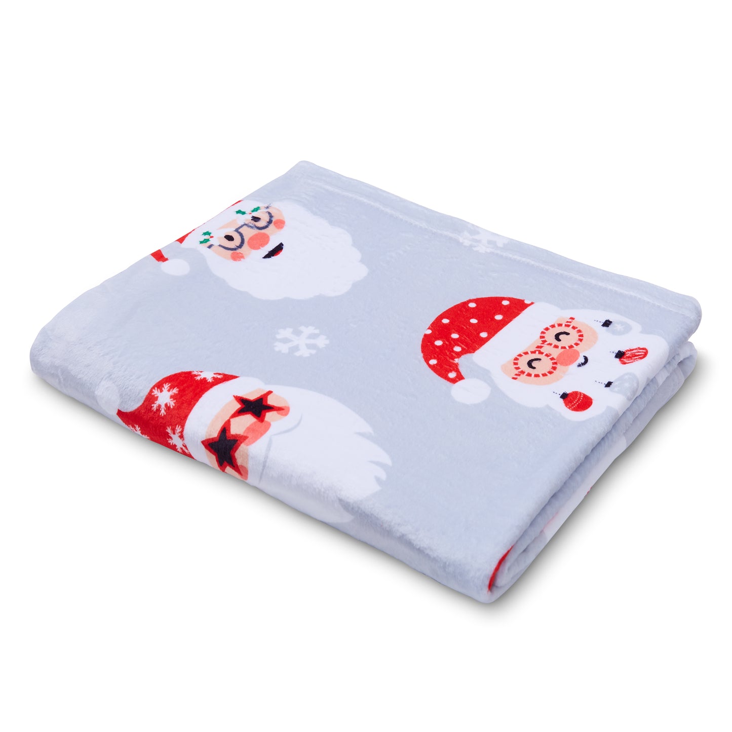 Christmas Santa Spec-Tacular Cosy Fleece Blanket Throw in Grey