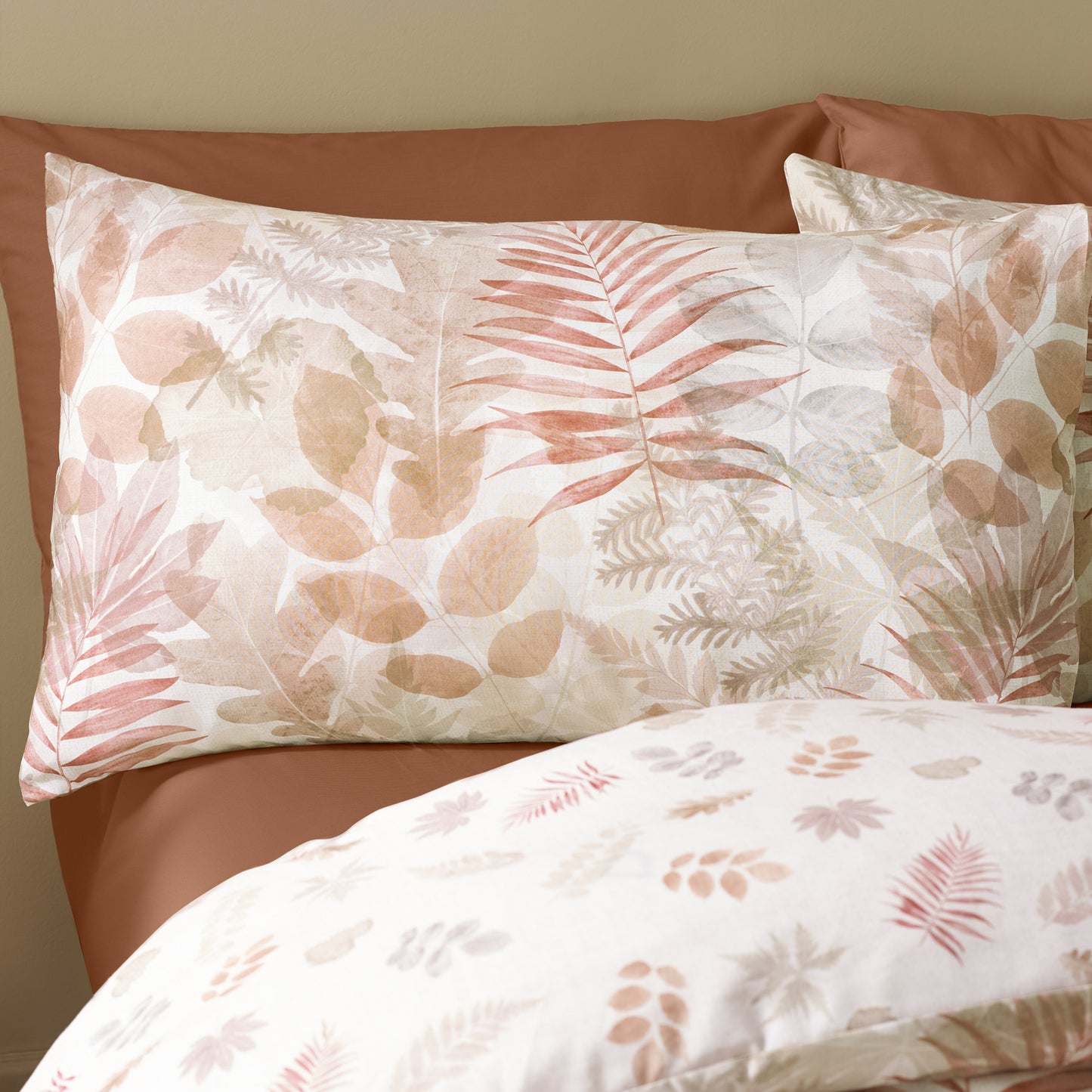 Autumn Leaves So Soft Reversible Duvet Cover Set in Natural by Catherine Lansfield