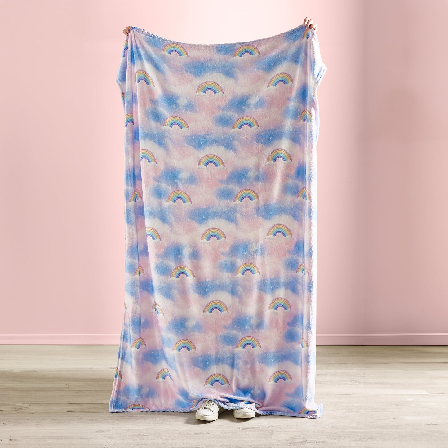 Catherine Lansfield Pink Candy Unicorn Cosy Fleece Blanket Throw