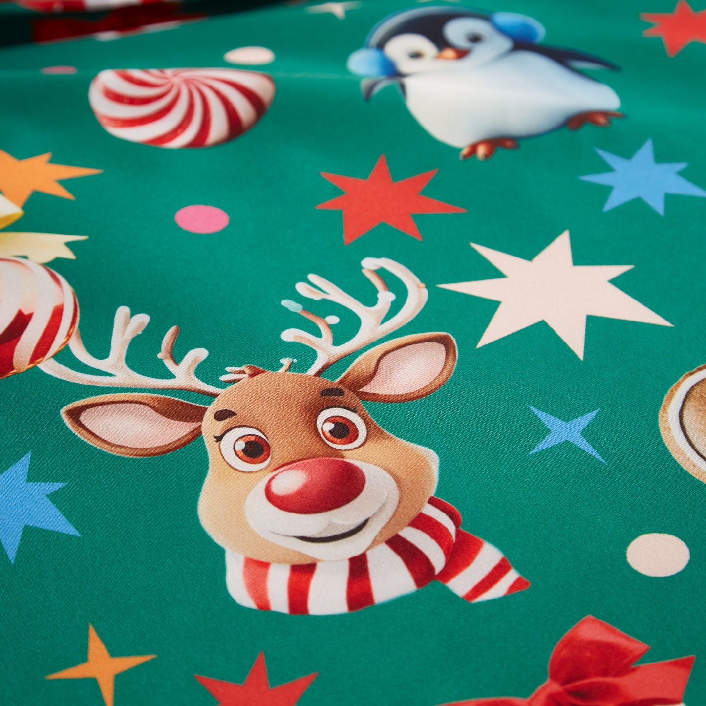 Christmas Icons So Soft Reversible Duvet Cover Set in Green by Catherine Lansfield