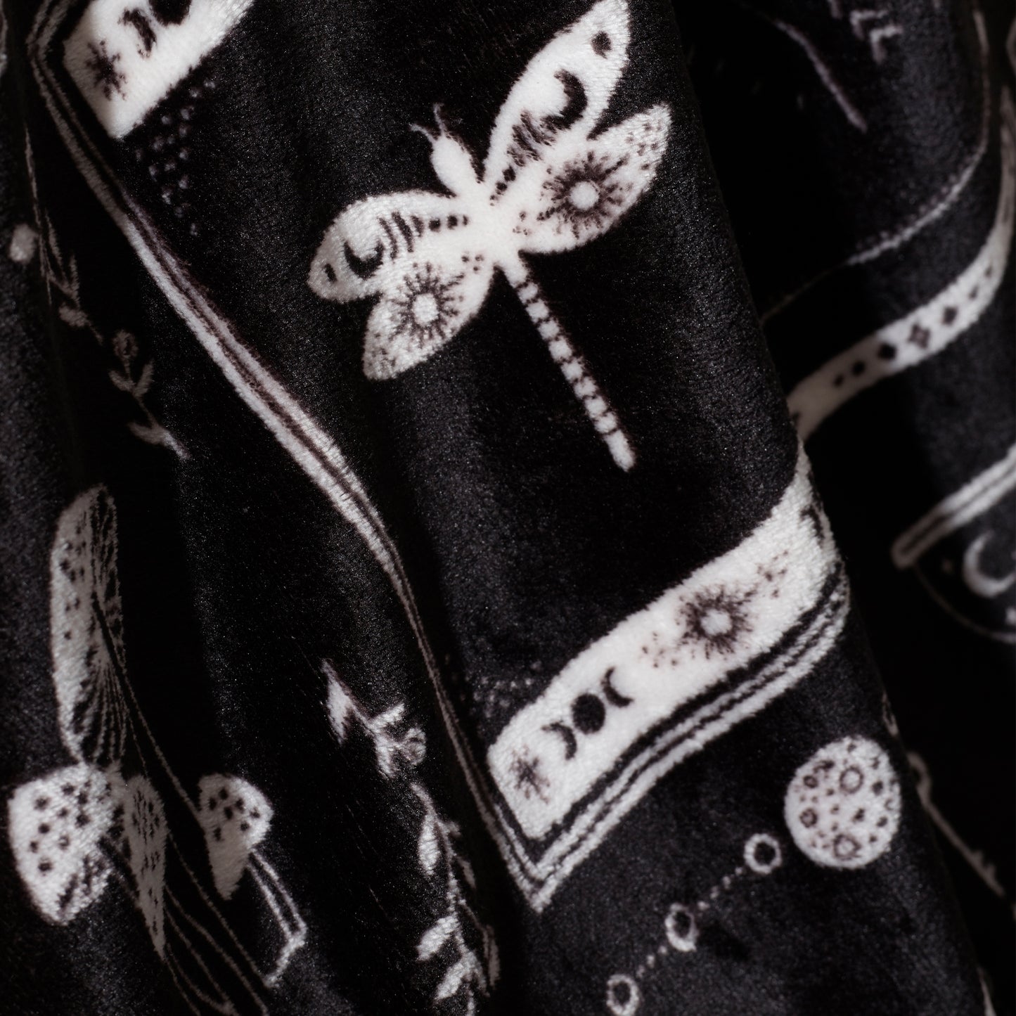 Enchanted Witchcraft Cosy Fleece Blanket Throw in Black by Catherine Lansfield