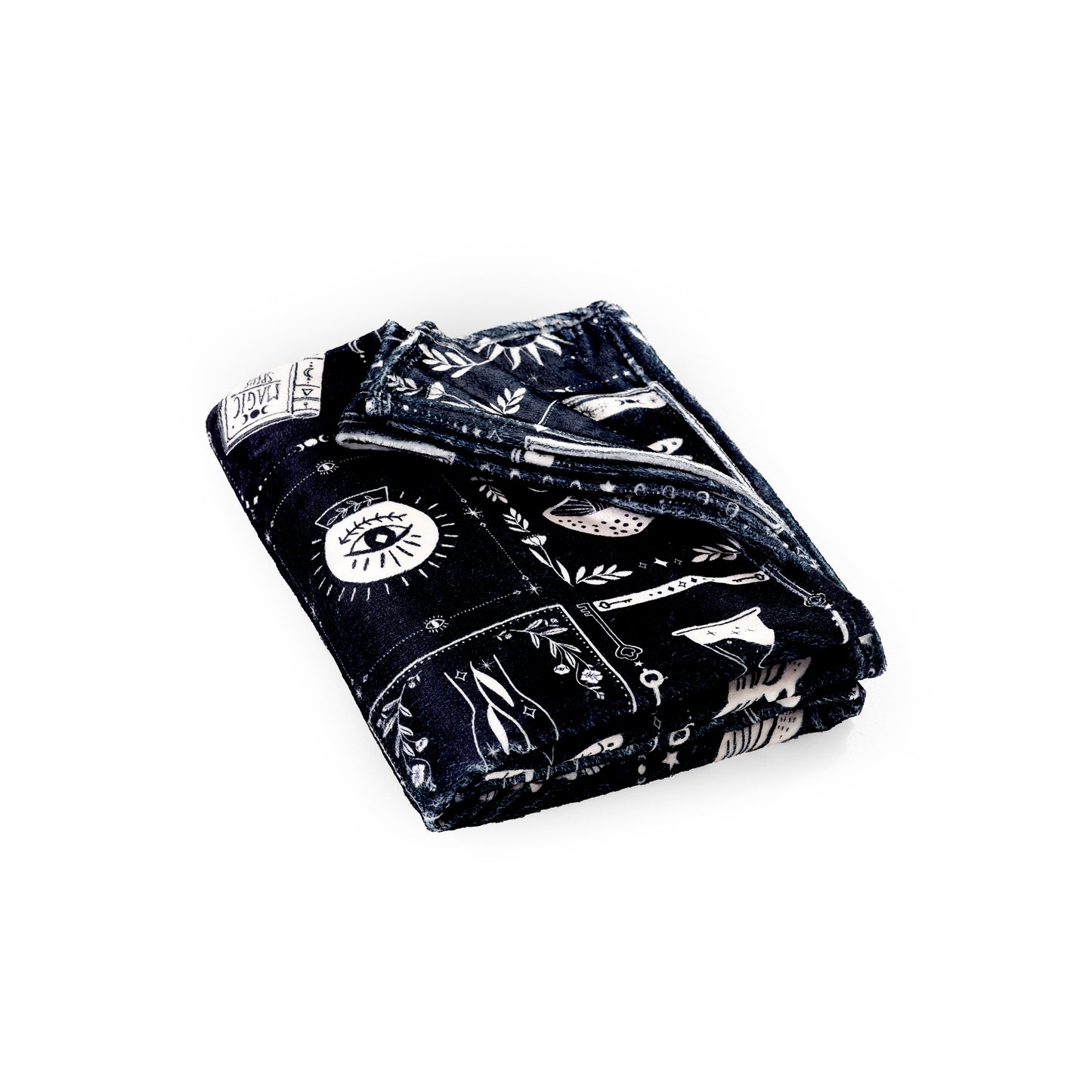Enchanted Witchcraft Cosy Fleece Blanket Throw in Black by Catherine Lansfield