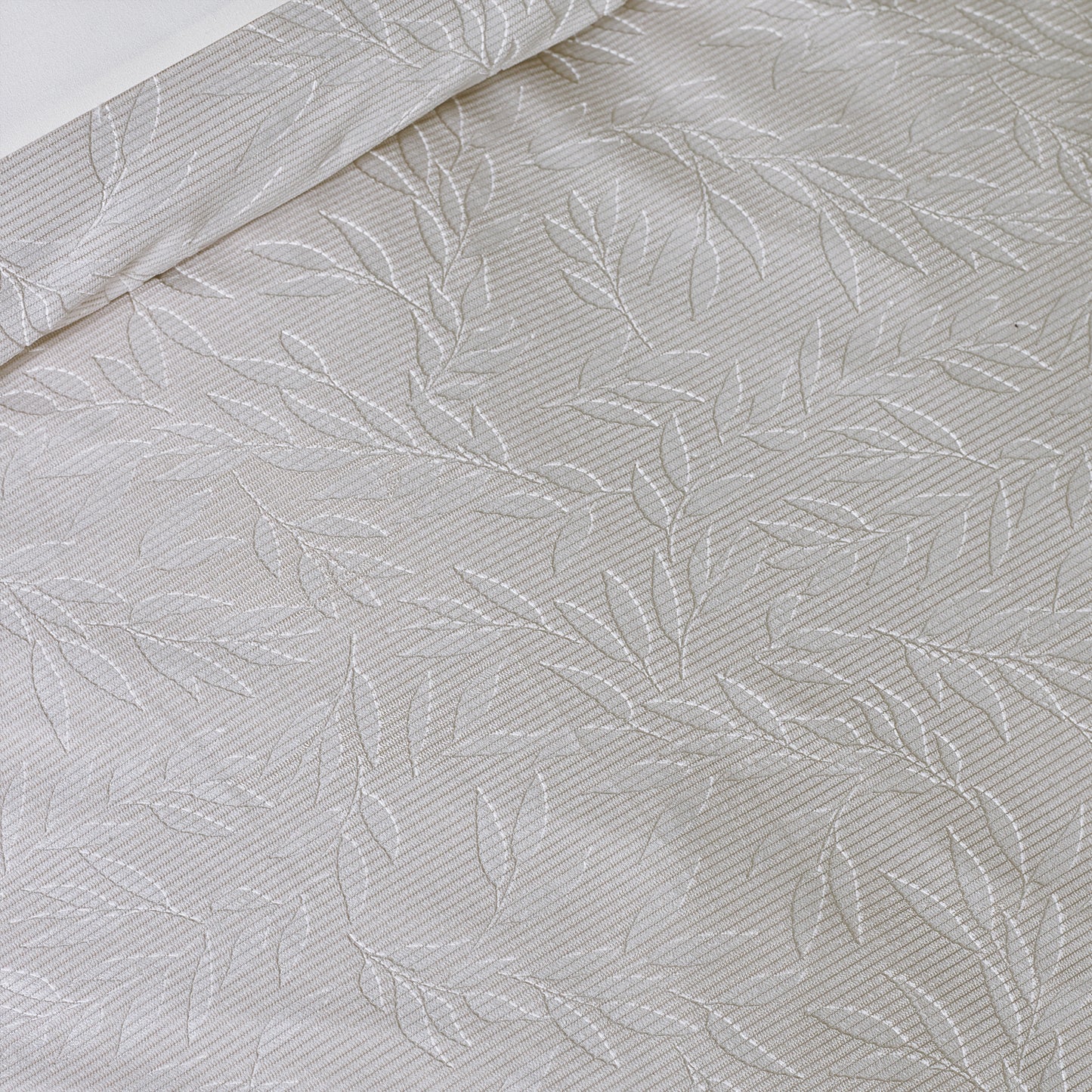Corded Leaves Duvet Cover Set in Champagne Gold by Catherine Lansfield