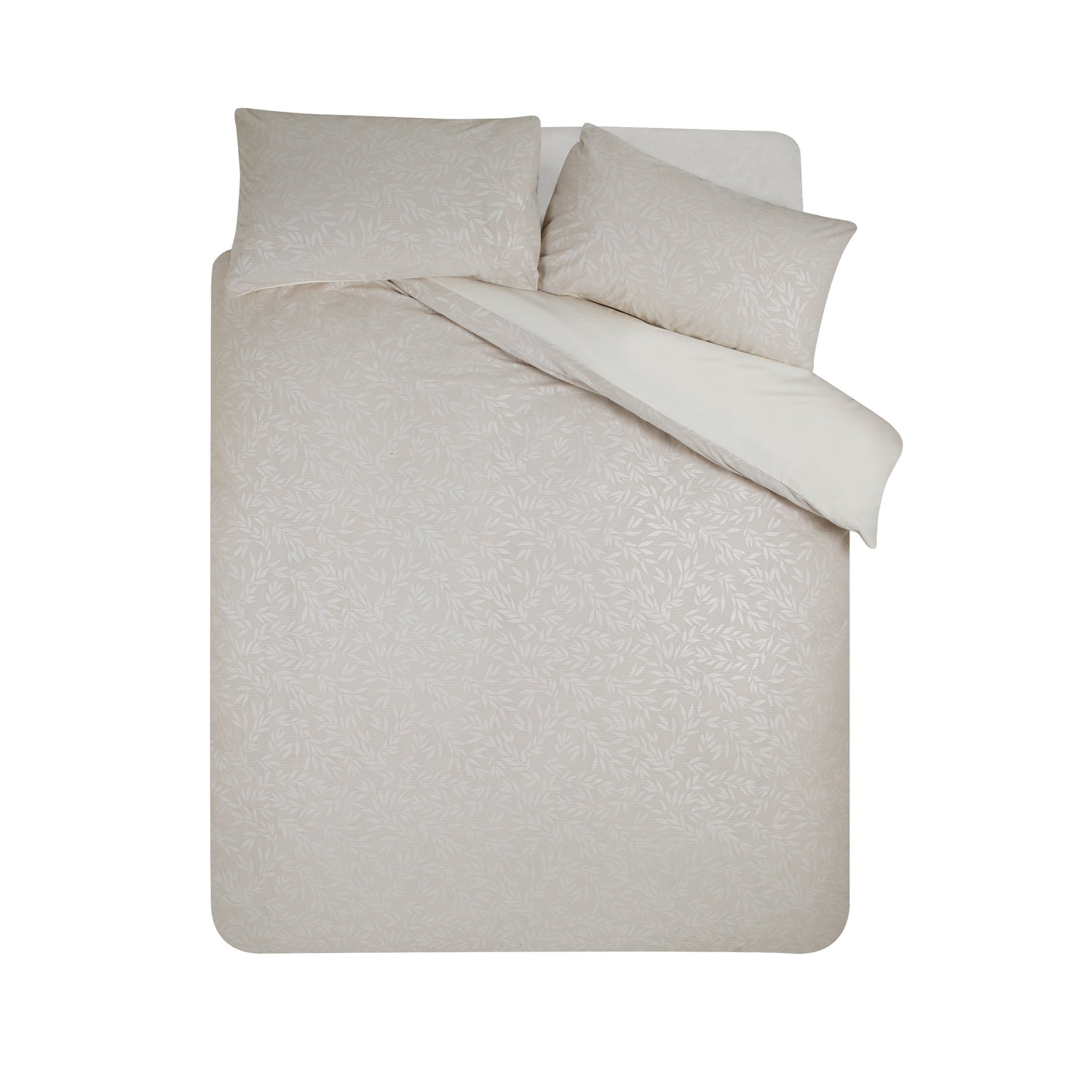 Corded Leaves Duvet Cover Set in Champagne Gold by Catherine Lansfield