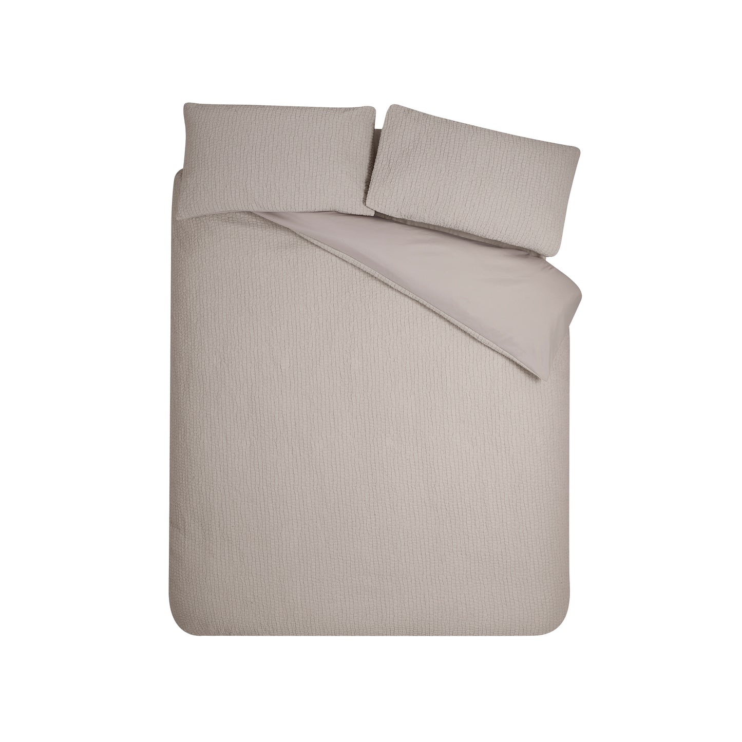 Crinkle Seersucker Duvet Cover Set in Natural by Catherine Lansfield