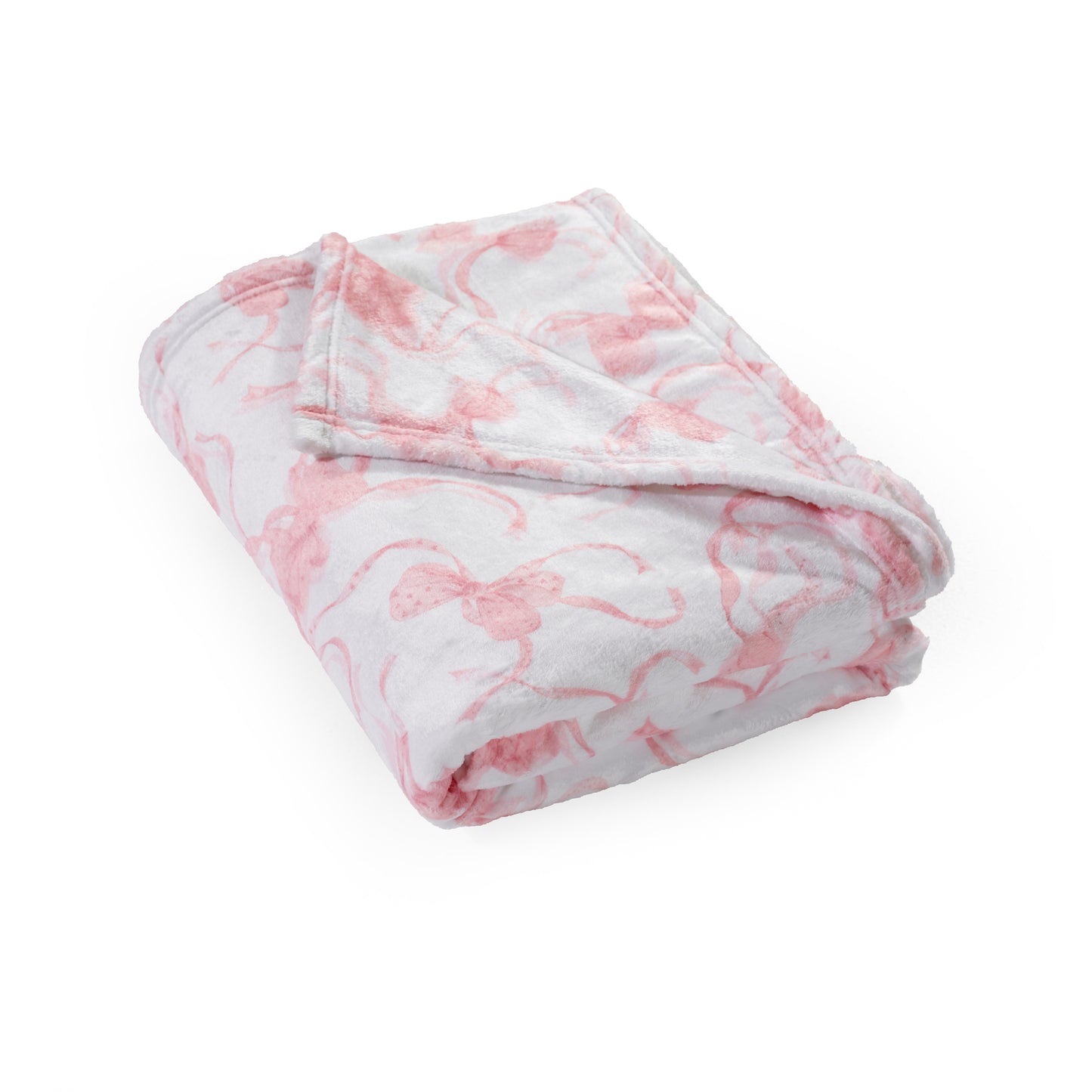 Catherine Lansfield Pink Oversized Bow Cosy Fleece Blanket Throw