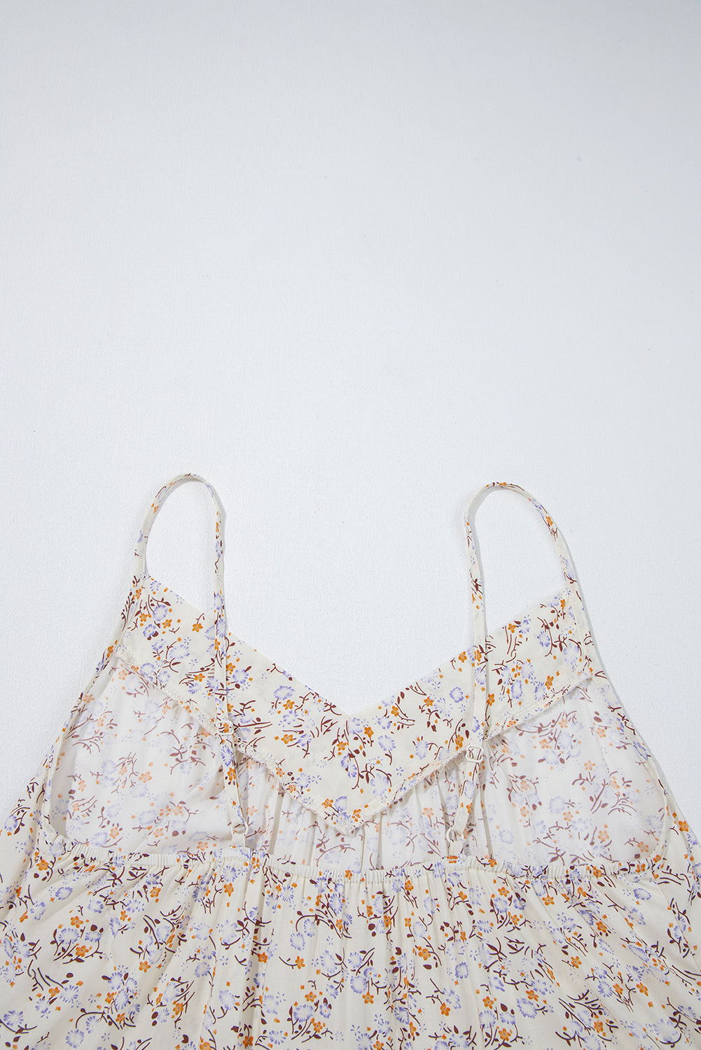 Apricot Boho Floral Spaghetti Straps Cami Top