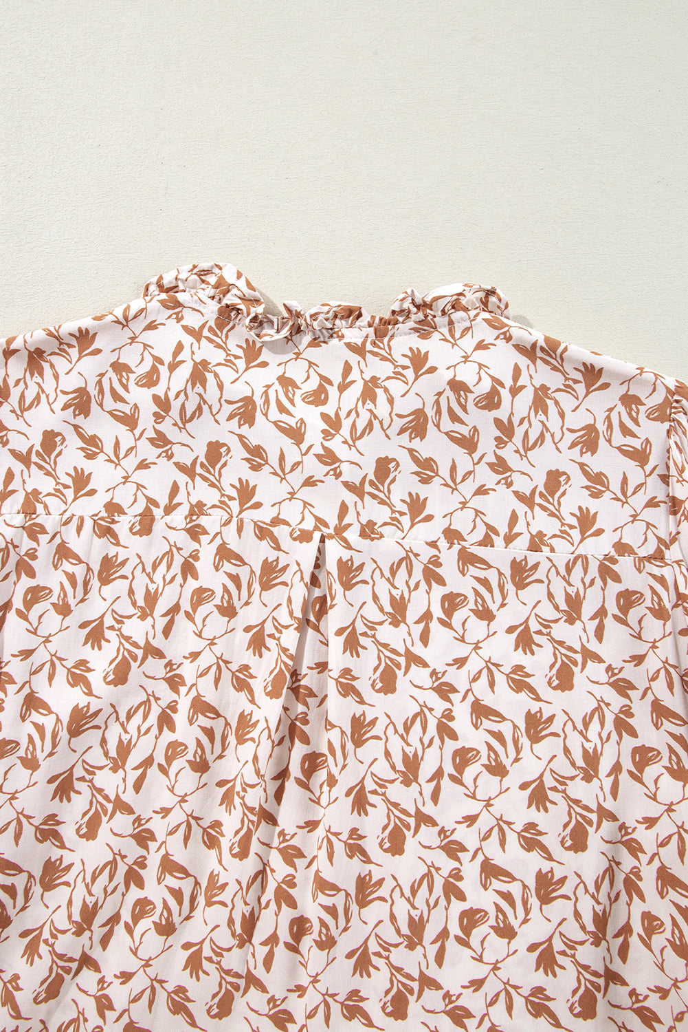 Printed Floral Print Lace Detail Puff Sleeve Shirt