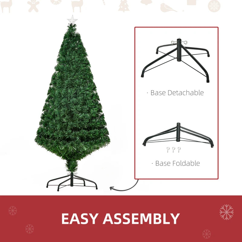 5FT Pre-Lit Fibre Optic Artificial Christmas Tree