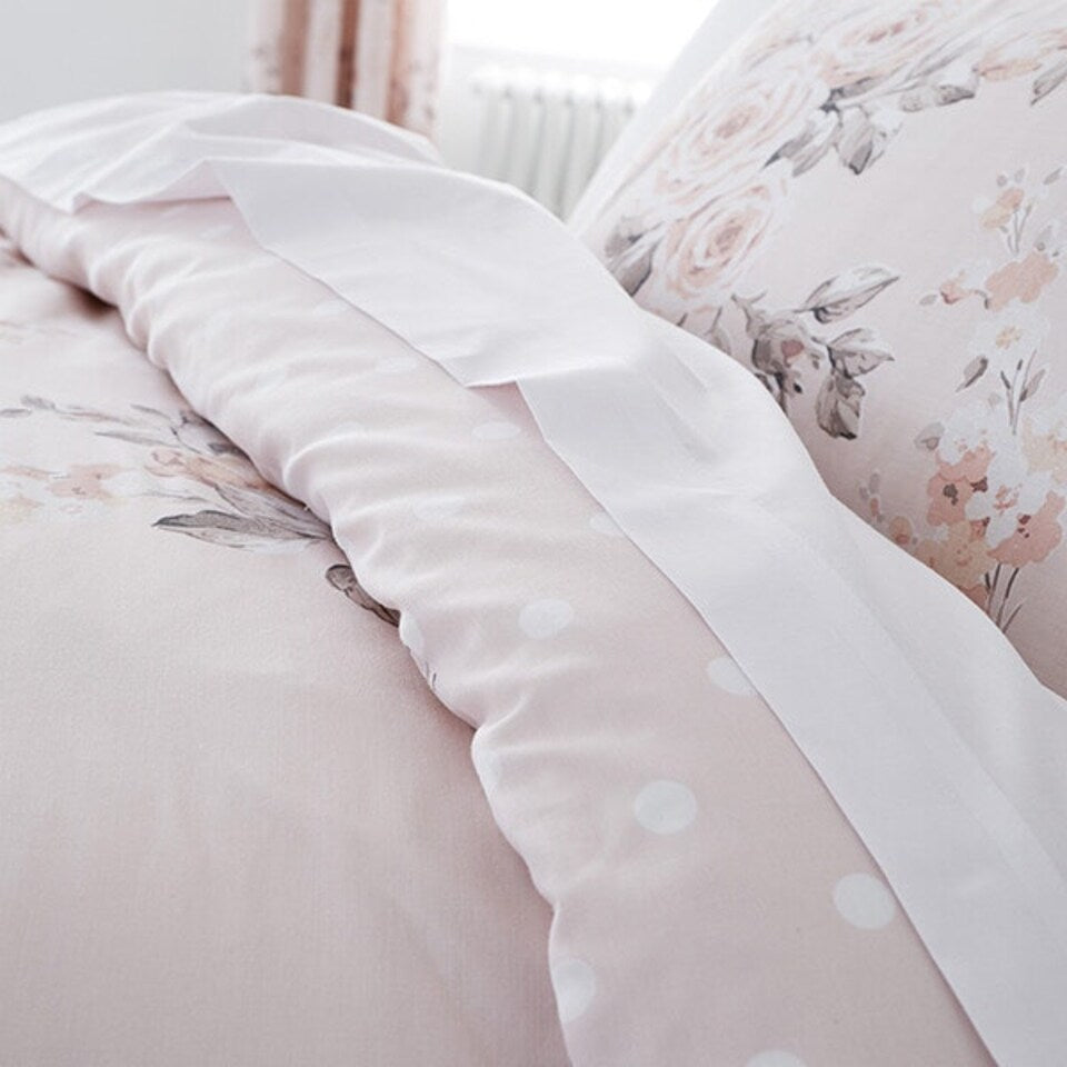 Canterbury Floral Reversible Blush Duvet Cover Set by Catherine Lansfield