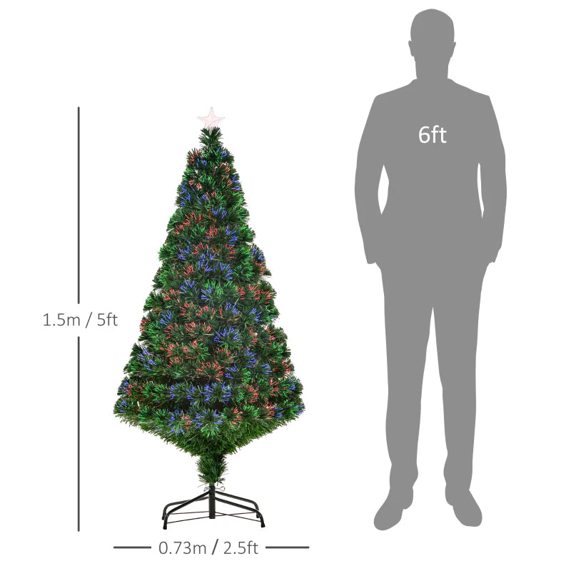 5FT Pre-Lit Fibre Optic Artificial Christmas Tree