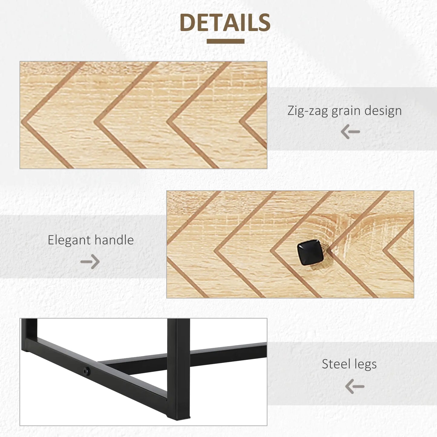 Natural Zigzag Chest of Drawers - 6 Drawers