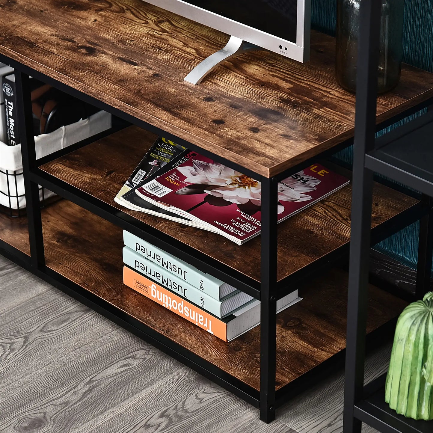 Industrial TV Unit for 55 inch TVs - Rustic Brown