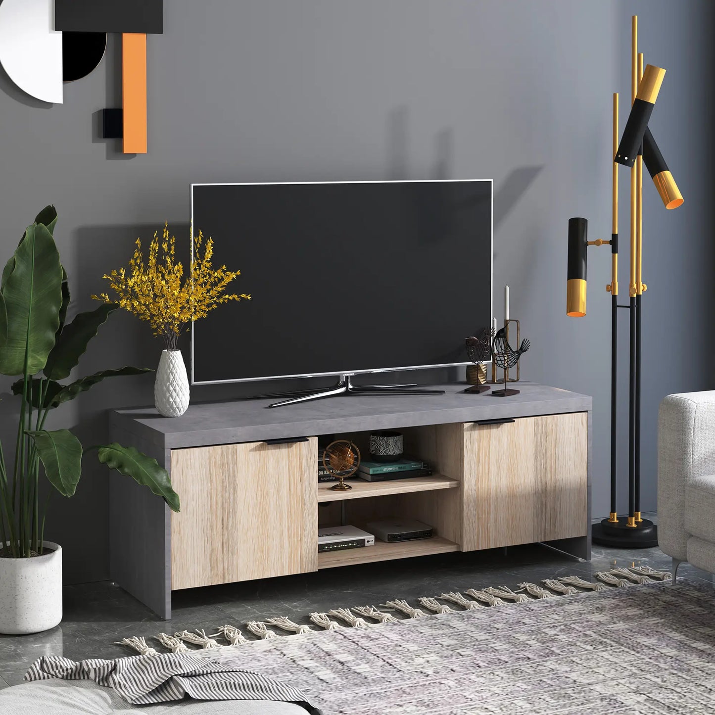 Modern Grey TV Stand - for TV up to 55"