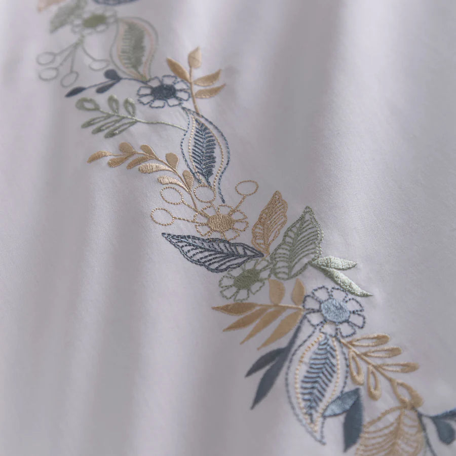 Julianna Embroidery Duvet Cover Set by Appletree Heritage in White