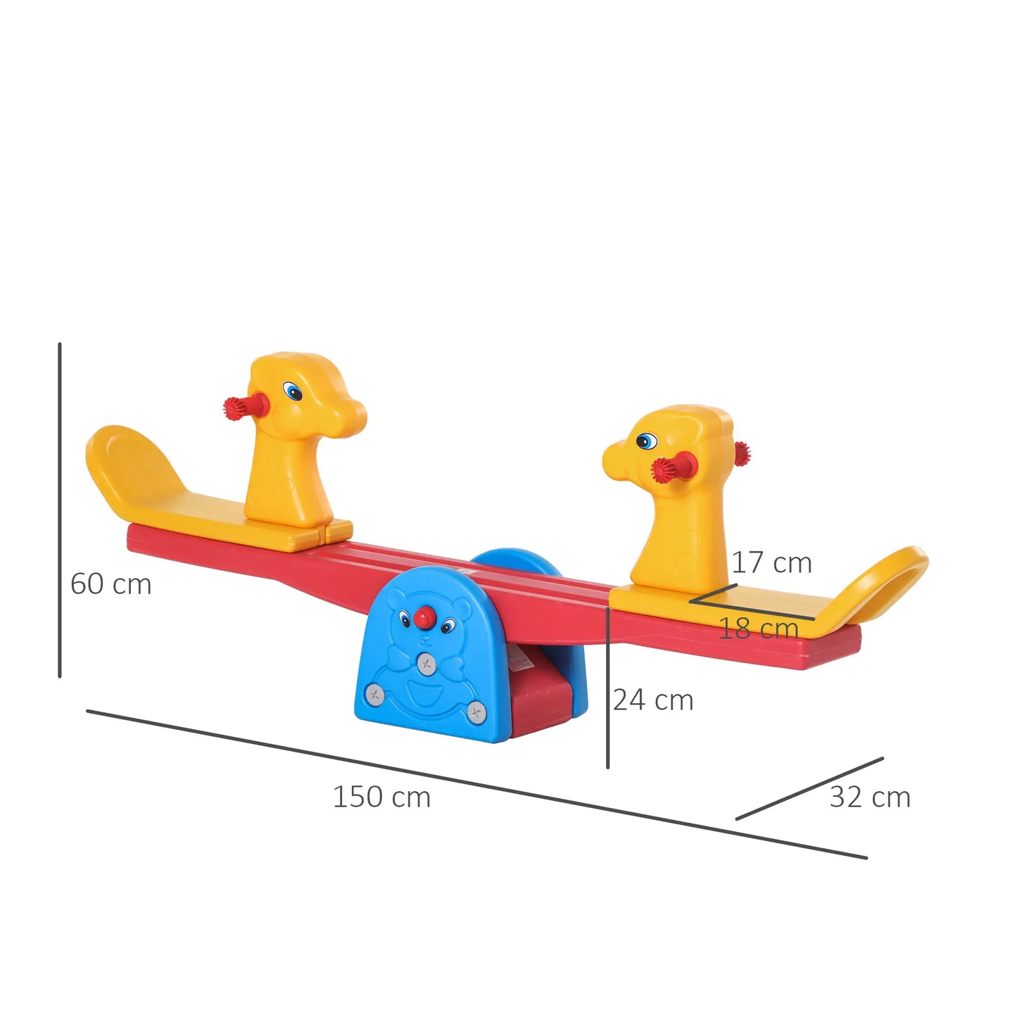 Kids Seesaw with Easy-Grip Handles for 1-4 years old