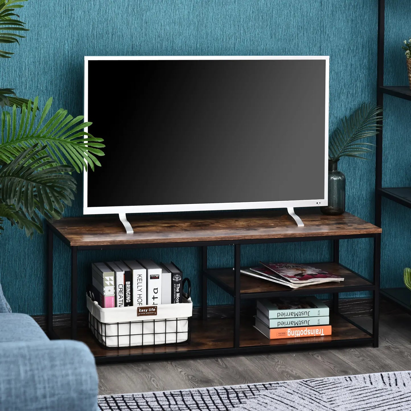 Industrial TV Unit for 55 inch TVs - Rustic Brown
