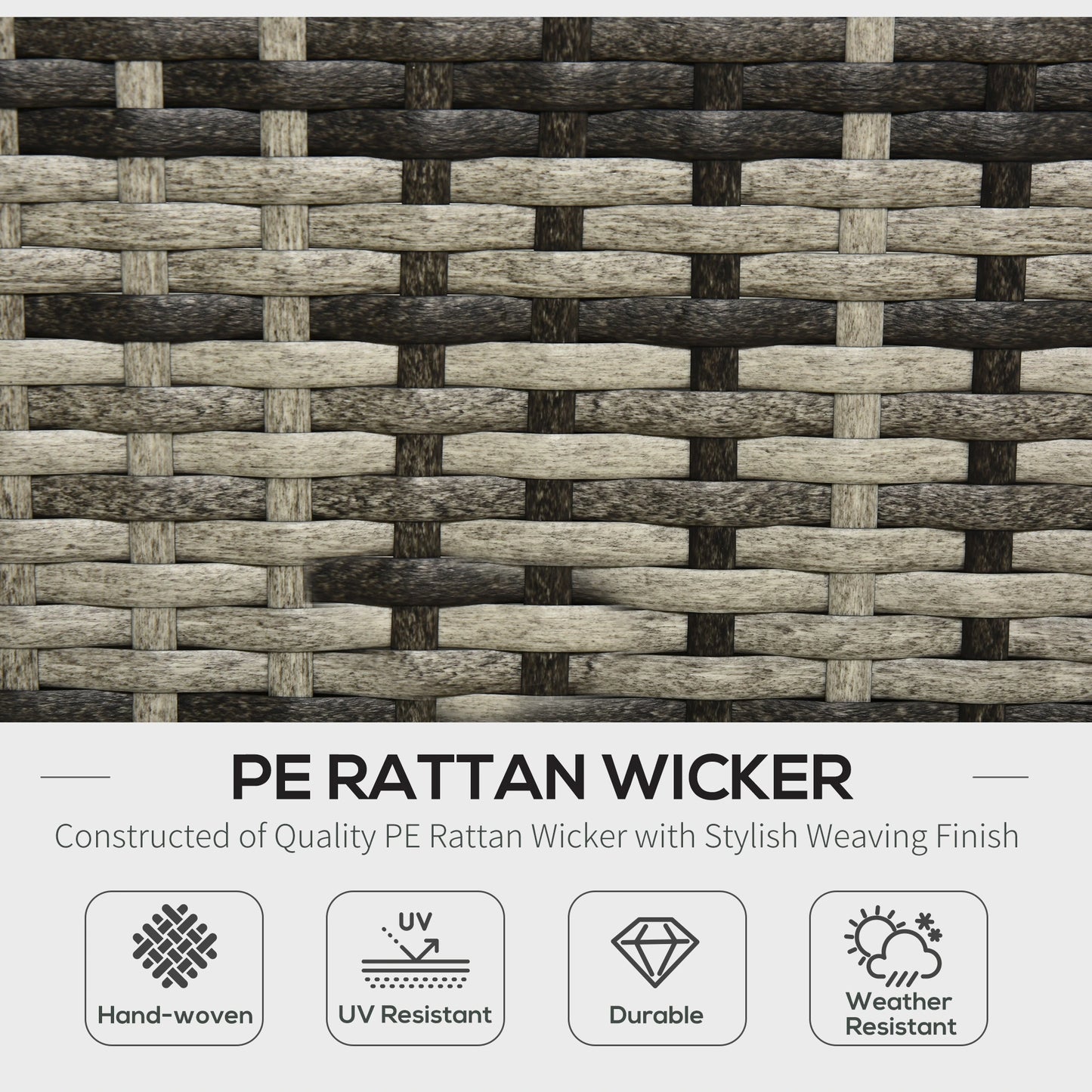 4-Seater Rattan Sofa Set in Grey