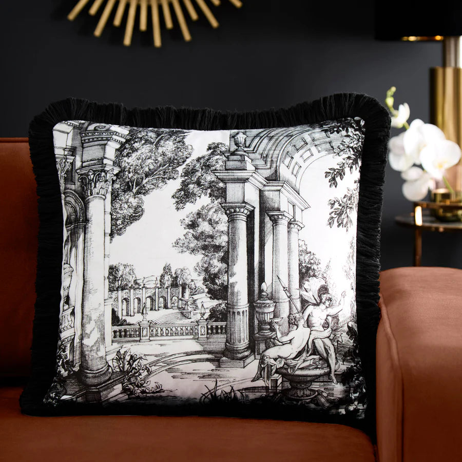 Vista Filled Cushion by Laurence Llewelyn-Bowen in Monochrome