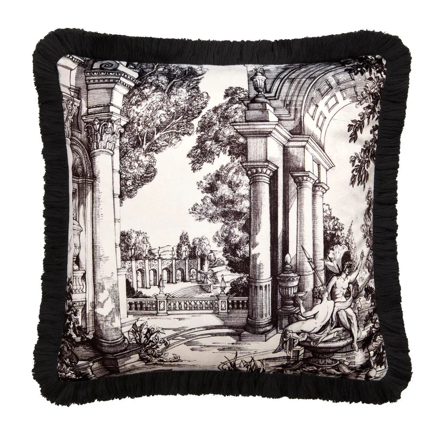 Vista Filled Cushion by Laurence Llewelyn-Bowen in Monochrome