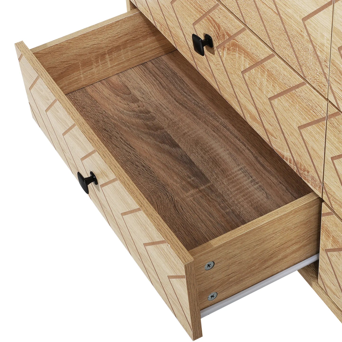 Natural Zigzag Chest of Drawers - 6 Drawers