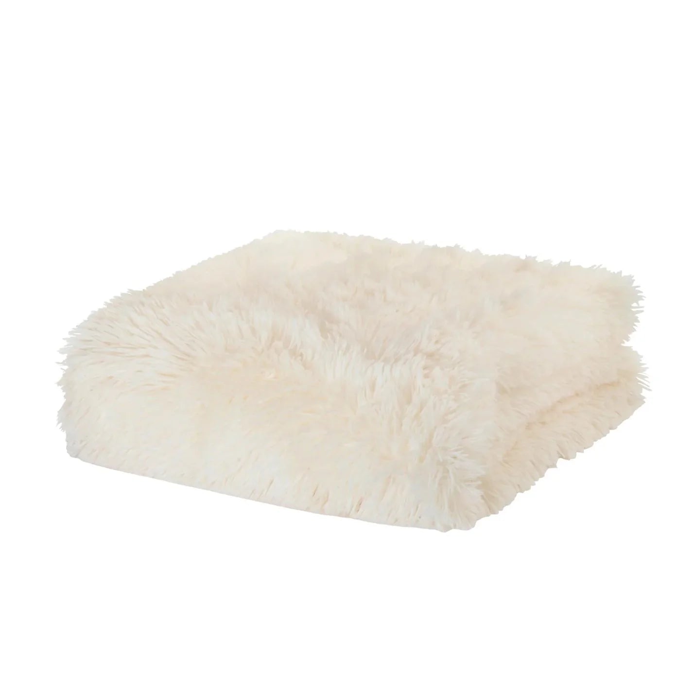 Cuddly Deep Pile Throw in Cream by Catherine Lansfield