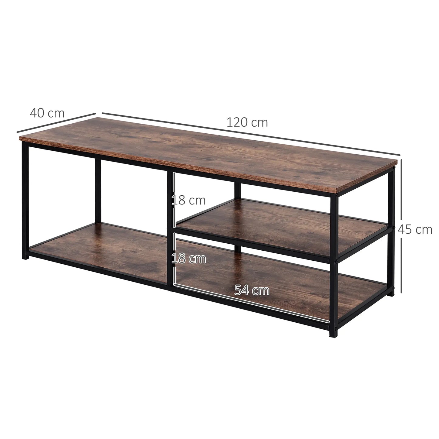Industrial TV Unit for 55 inch TVs - Rustic Brown