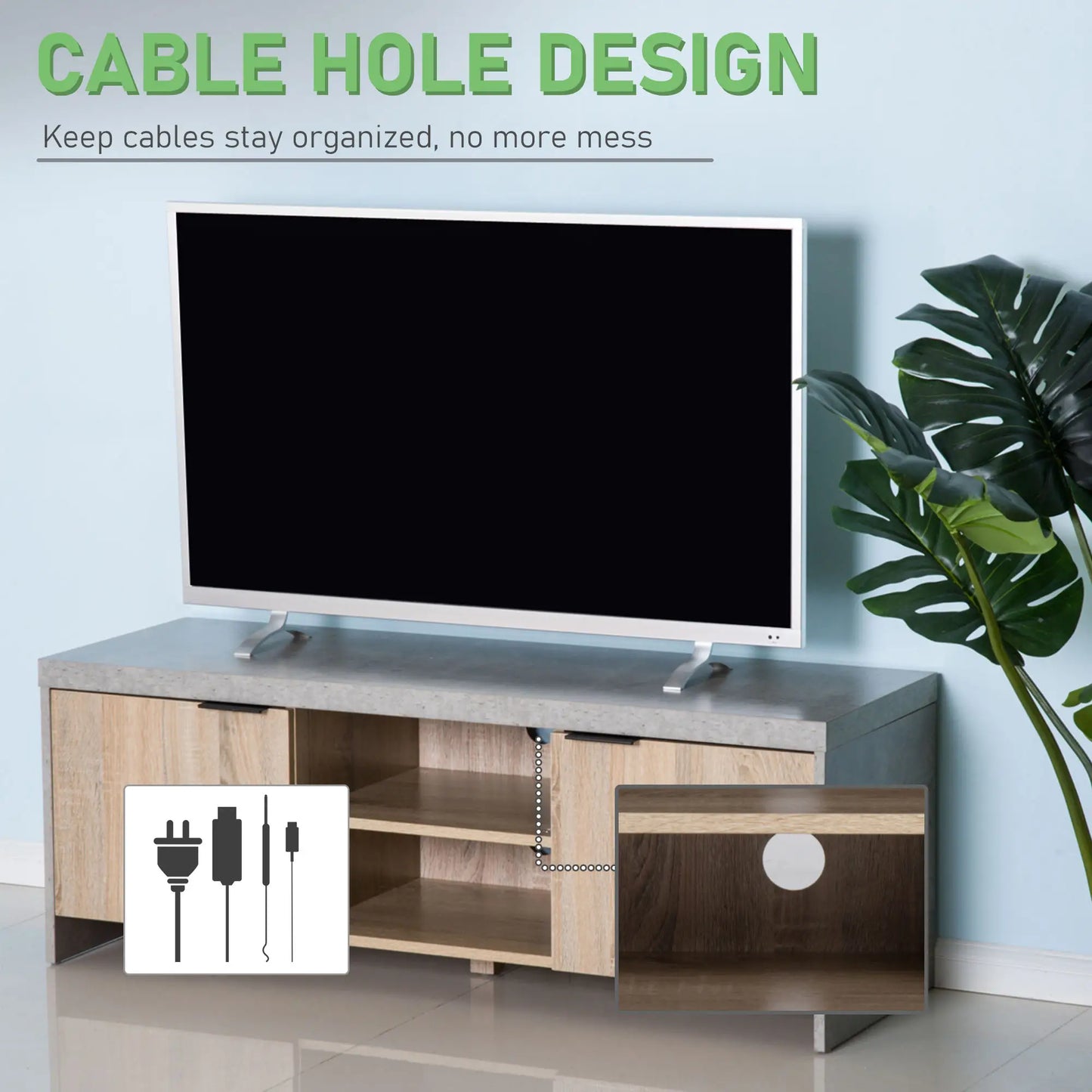 Modern Grey TV Stand - for TV up to 55"