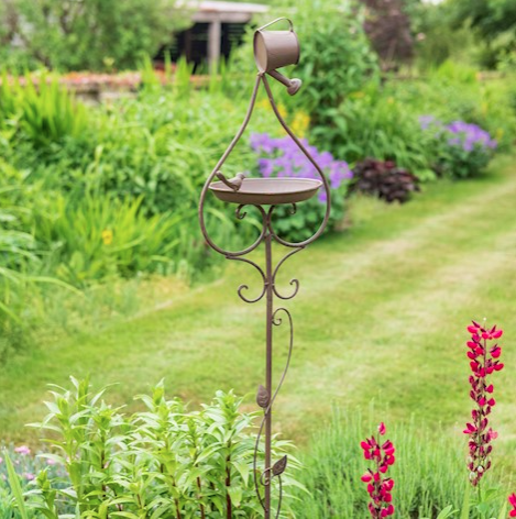 Birdfeeder Stake with Watering Can