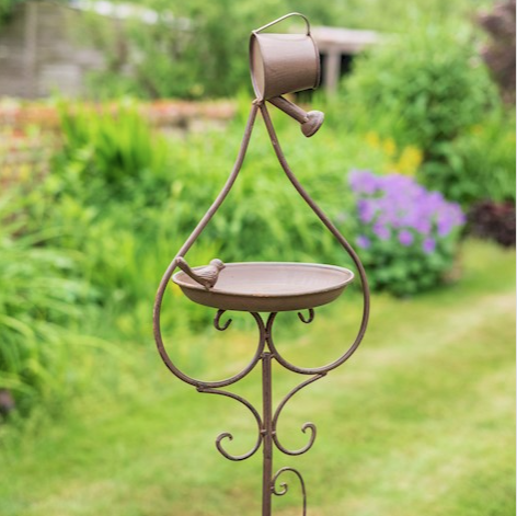Birdfeeder Stake with Watering Can