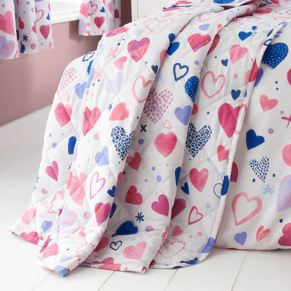 Hearts Quilted Throw