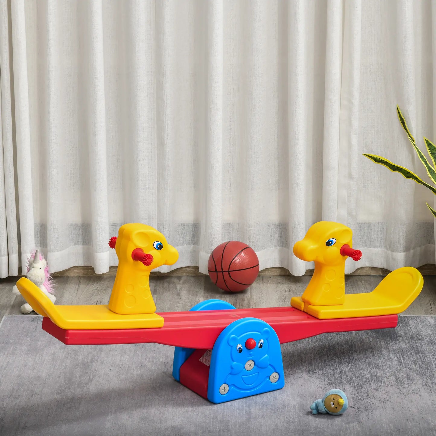 Kids Seesaw with Easy-Grip Handles for 1-4 years old