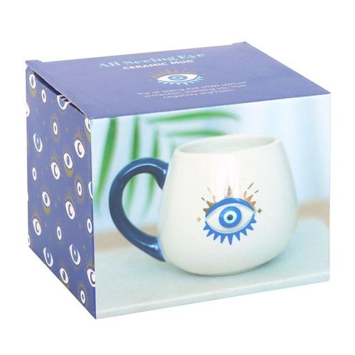 All Seeing Eye Rounded Mug in White