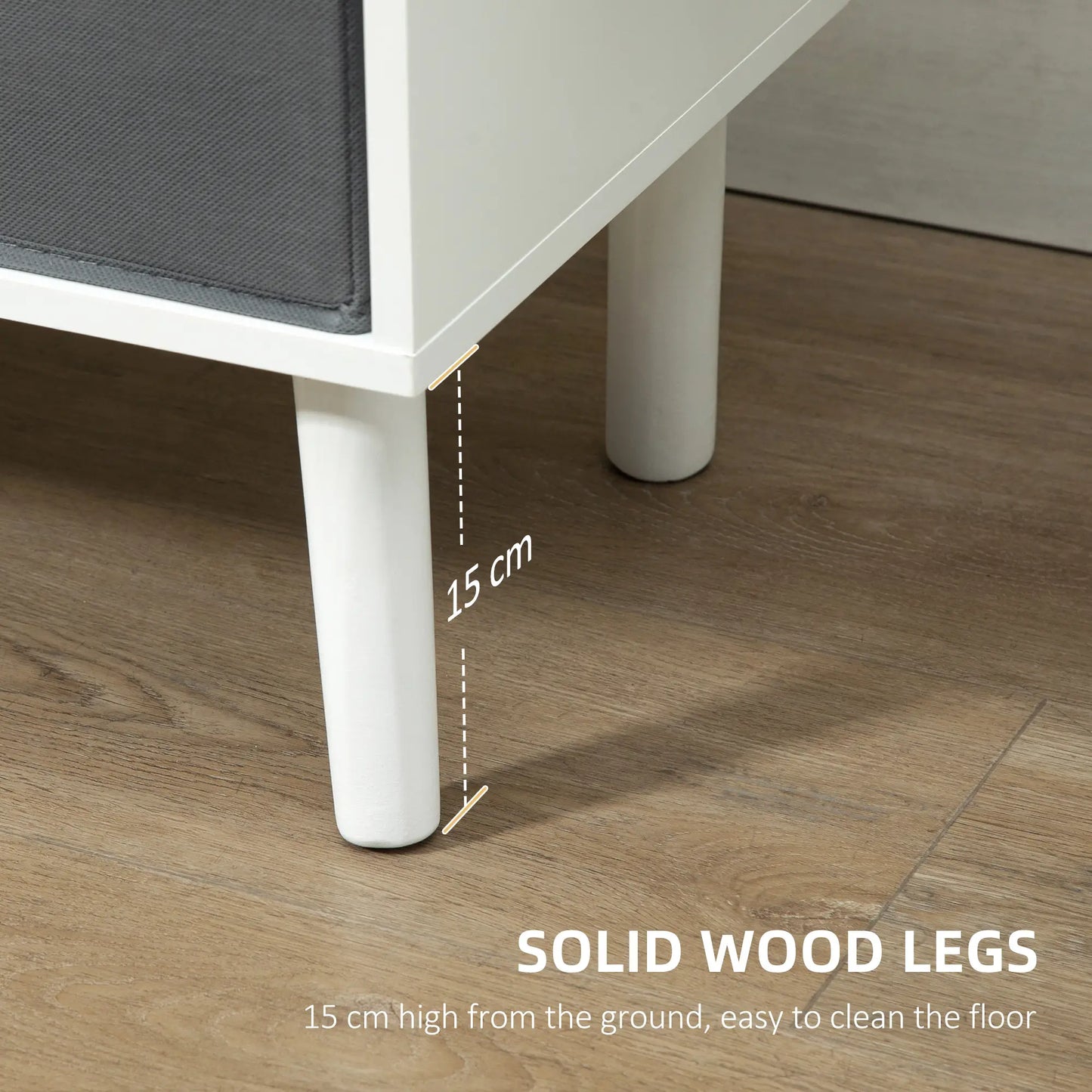 White TV Cabinet Stand Unit for TVs up to 50'' with Foldable Drawers,