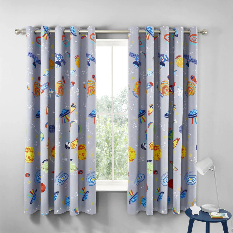 Lost in Space Eyelet Curtains by Catherine Lansfield Kids