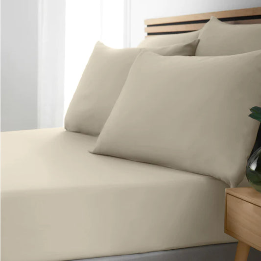 So Soft Non Iron Fitted Sheet Natural