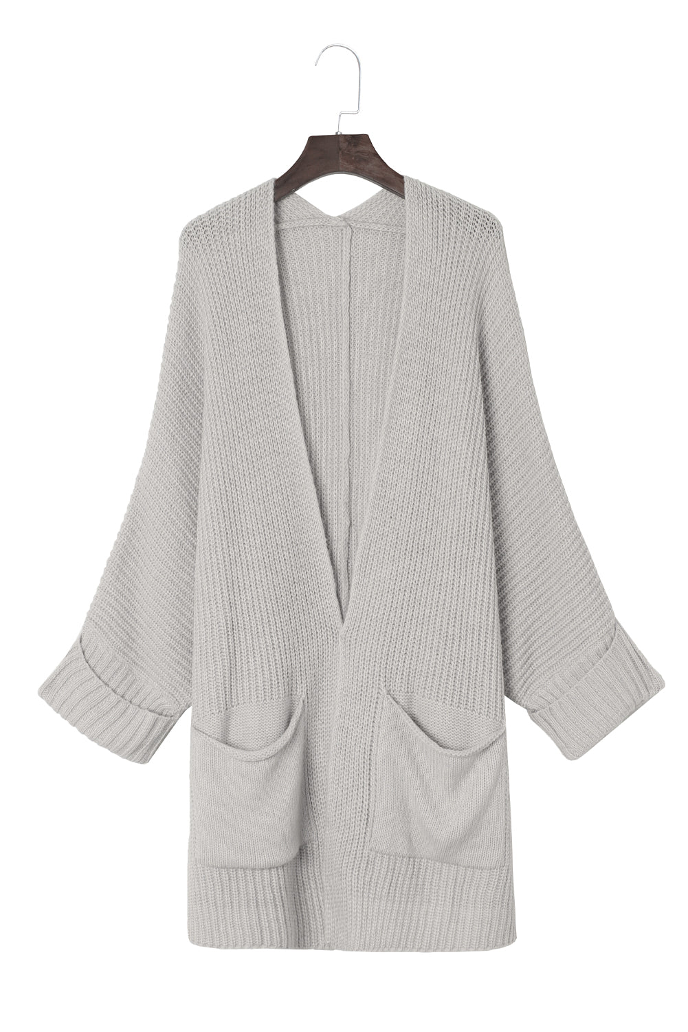 Batwing Sleeve Pocket Oversized Cable Knit Cardigan