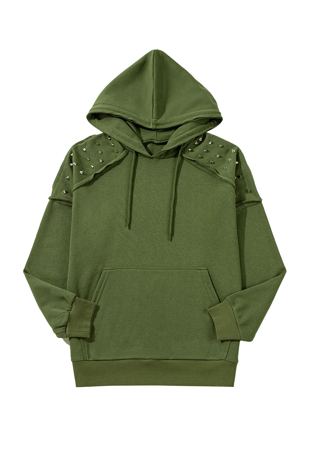 Stud Detail Kangaroo Pocket Hoodie