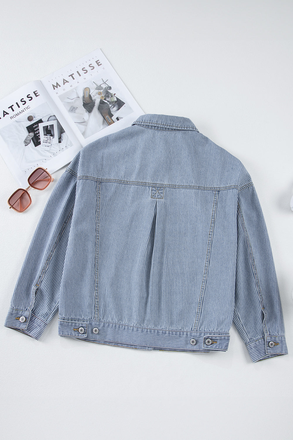 Washed Oversized Pocketed Denim Jacket