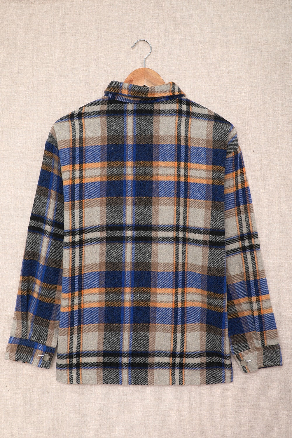 Multicolour Plaid Casual Button Up Flannel Shacket