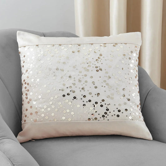 Glitzy Sequin Natural Filled Cushion 43 x 43cm (17" x 17") approx