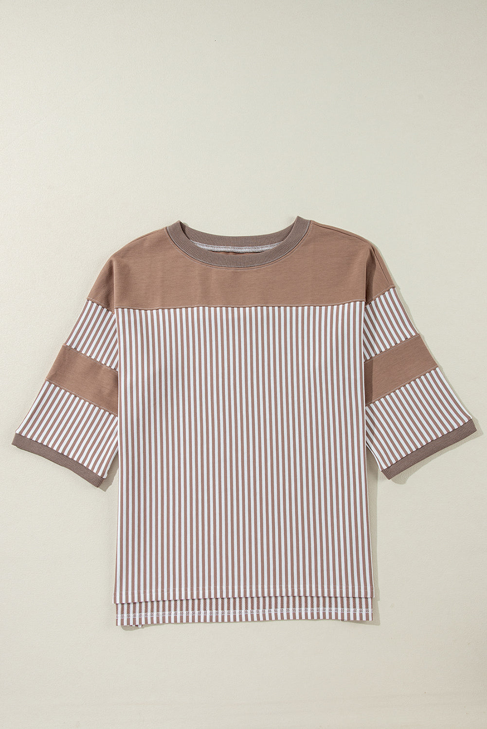 Striped Patchwork Oversized Tee