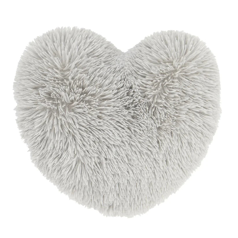 Silver Cuddly Heart Shape Cushion - Catherine Lansfield