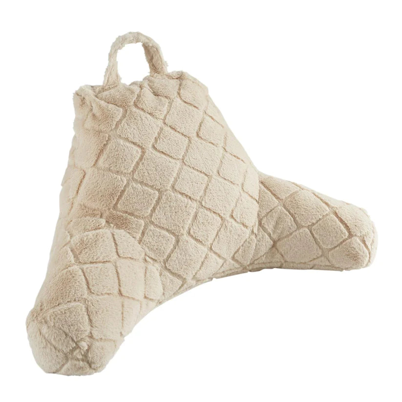 Natural Cosy Diamond Faux Fur Cuddle Cushion - Catherine Lansfield