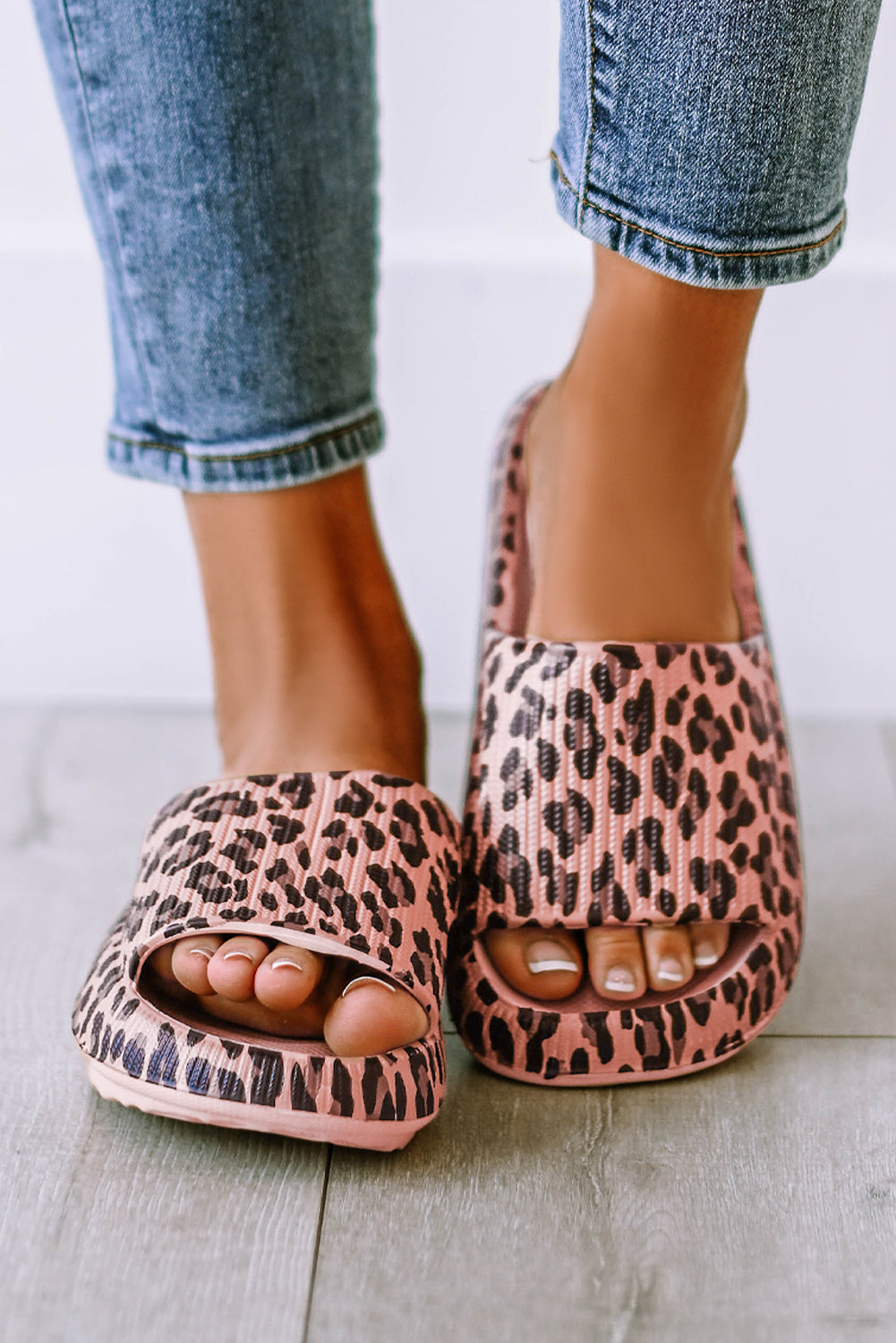 Leopard Cloud Slider Shoes