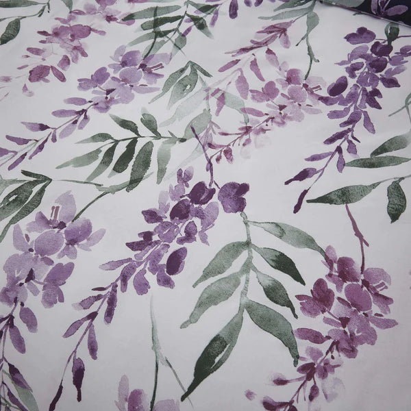 Wisteria Floral Reversible Navy & White Duvet Cover Set by Catherine Lansfield